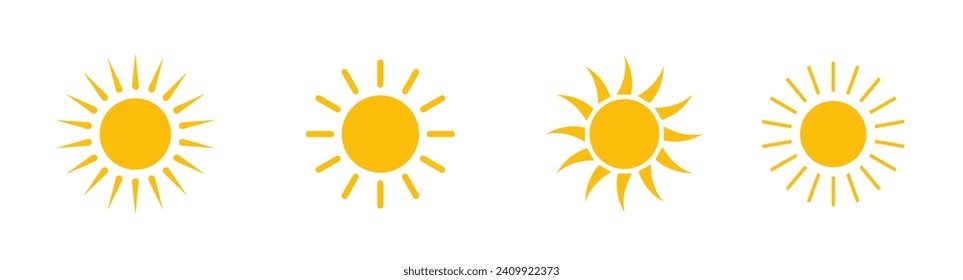 Sun icons collection. Sunshine vector sign. Vector illustration