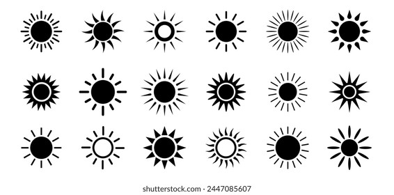 Sun icons collection. Sunshine vector sign. Vector illustration