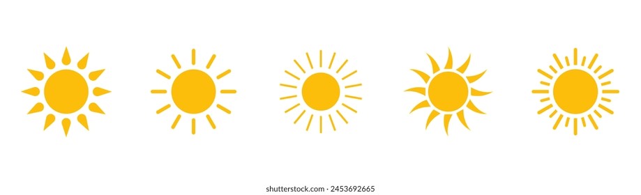 Sun icons collection. Sunshine vector sign. Vector illustration