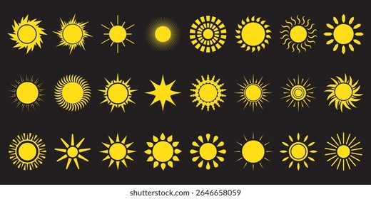 Sun icons collection. Sunshine vector sign. Vector illustration.