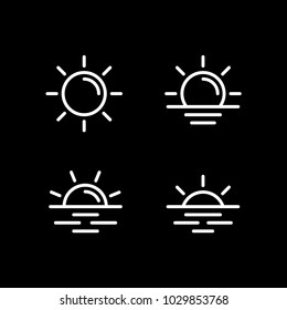 Sun icons collection. Vector illustration. Line style.