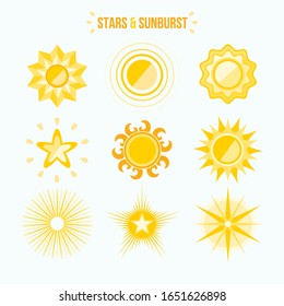 Sun icons collection. Vector illustration.