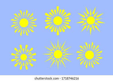 Iconos Sun, ilustración vectorial de la colección.