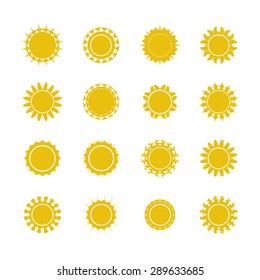 Sun icons collection. Vector illustration