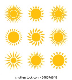 Sun icons collection. Vector illustration