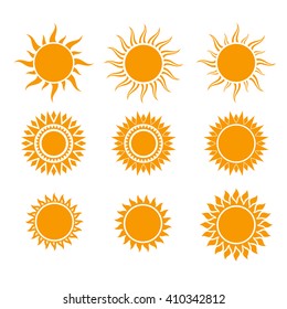 Sun icons collection. Vector illustration