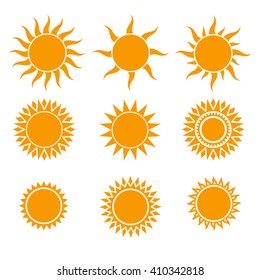 Sun icons collection. Vector illustration