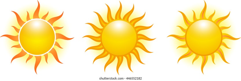 Sun icons collection. Vector illustration