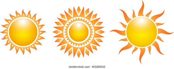 Sun icons collection. Vector illustration