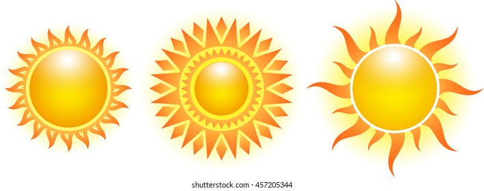 Sun icons collection. Vector illustration