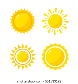 Sun icons collection vector illustration.