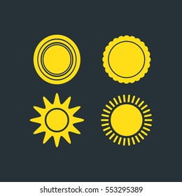 Sun icons collection vector illustration.
