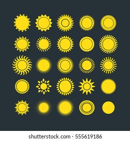 Sun icons collection vector illustration.