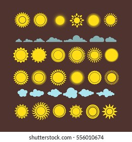 Sun icons collection vector illustration.