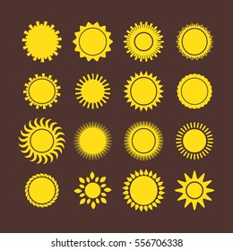Sun icons collection vector illustration.