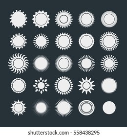 Sun icons collection vector illustration.