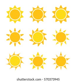 Sun icons collection. Vector illustration
