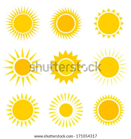 Sun icons collection. Vector illustration