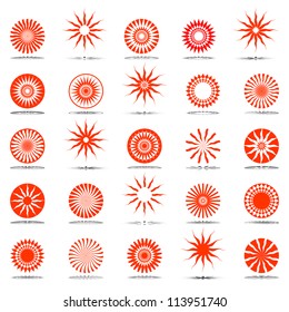 Sun icons. Design elements set. Vector art.