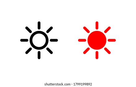 Sun icons design graphic with line and solid sytle. Eps 10 illustration.