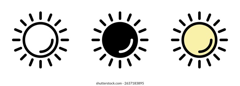 Sun icons. The sun different style icon set.
