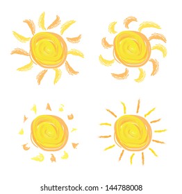 sun icons over white background vector illustration