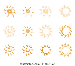sun icons over white background vector illustration