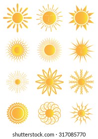 Sun icons set