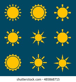 Sun icons set