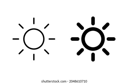 Sun icons set. Brightness sign and symbol