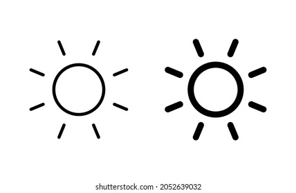 Sun icons set. Brightness sign and symbol