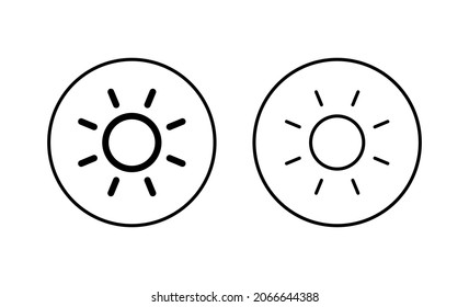 Sun icons set. Brightness sign and symbol