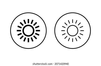 Sun icons set. Brightness sign and symbol