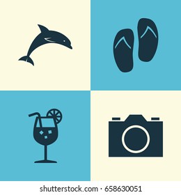 Sun Icons Set. Collection Of Mammal, Video, Vitamin And Other Elements. Also Includes Symbols Such As Drink, Video, Juice.