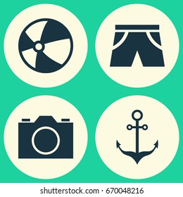 Sun Icons Set. Collection Of Smelting, Video, Balloon And Other Elements. Also Includes Symbols Such As Smelting, Camera, Circle.