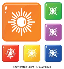 Sun icons set collection vector 6 color isolated on white background