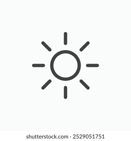 Conjunto de iconos de sol. Ilustración llena y de línea