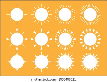 Sun icons set.- Illustration
Circle, Shape, Sign, Single Object, Star Shape,Sunrise - Dawn, Circle, Solar Power Station, Sunset, Sunlight