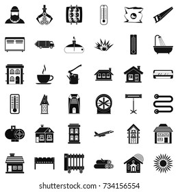 Sun icons set. Simple style of 36 sun vector icons for web isolated on white background