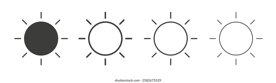 Sun icons set vectors graphic designs