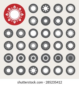 Sun icons set.Illustration eps10