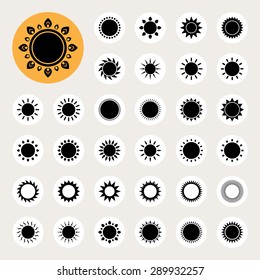 Sun icons set.Illustration eps10