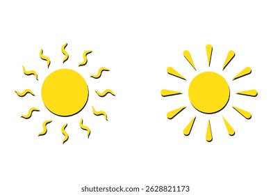Sun icons. Sun vector icon set in black color isolated set. solar isolated icon. sunshine sun icon vector illustration icons . 