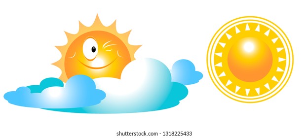 Sun icons, vector illustration 