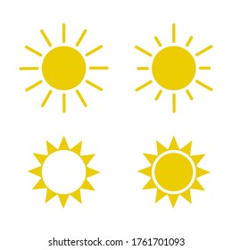 Sun icons. Vector illustration on white backgraund . Isolated. Sun set icon . 10 eps