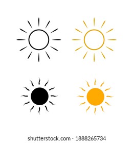 Sun icons vector isolated on white background