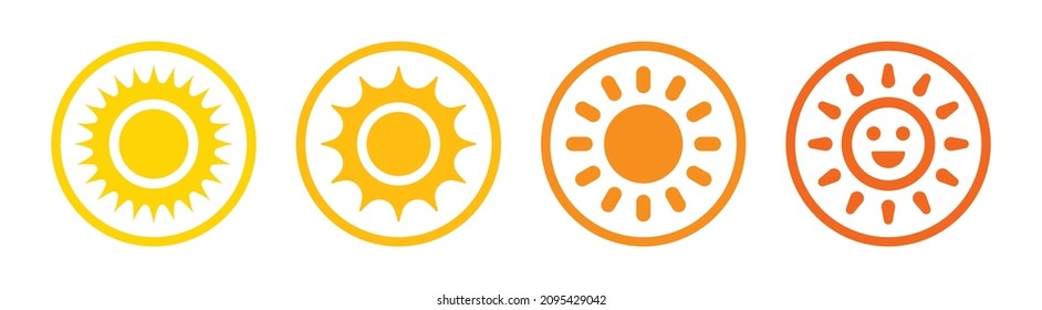 Vector de iconos solares aislado en fondo blanco. Signo de vector Sunshine