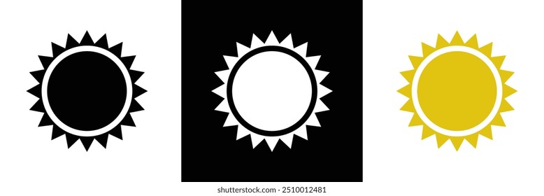 Sun icons vector isolated on white background. Shine sun ray set. Sunshine vector sign. Sunset icon collection. Abstract art. vector illustration in eps 10.