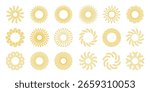 Sun icons vector isolated. Shine sun set. Sunshine vector illustration