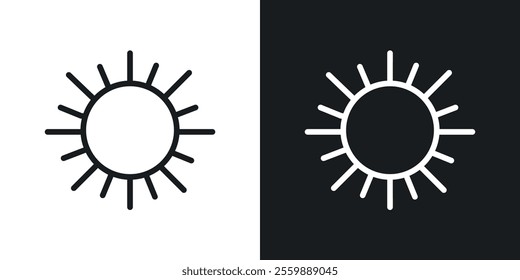Sun icons. vector set in black colors